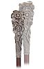 106. Art Nouveau Silver Dress Cane -Ca. 1900 -Long and tapering silver knob with three bundled dog-roses, rosewood shaft and a horn ferrule. The compo