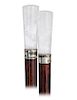 123. Rock Crystal Dress Cane -Ca. 1900 -Straight and tapering rock crystal handle with a fascinating natural frosted structure, well figured rosewood 