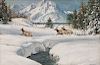 Bob Wygant b. 1927 - 2008 TAPA | Elk in Winter
