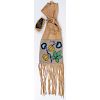 Anishinaabe Beaded Hide Tobacco Bag with Pipe and Tamper