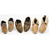 Anishinaabe Beaded and Embroidered Hide Moccasins, From an Old Nebraska Collection