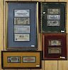 Group Eleven Framed Paper Currency/Checks