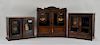 Three English Victorian Oak Tobacco Cabinets