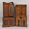 Group Four English Victorian Oak Tobacco Cabinets