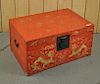 Asian Red Lacquer Trunk