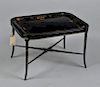 Regency Tole Decorated Tray on Stand