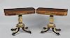 Pair NY Classical Stenciled Rosewood Card Tables