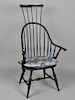 Unusual Green Painted Comb Back Windsor Armchair