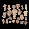 A Frame of Pottery Human Effigy Heads, Longest 5-1/8 in.