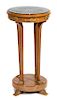 An Empire Style Gilt Metal Mounted Mahogany Pedestal Table Height 32 inches.