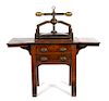 A George III Mahogany Book Press Table Height 48 x width 27 (leaves closed) x depth 17 1/2 inches.