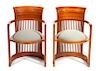 Frank Lloyd Wright (American, 1867-1959), Cassina, ca. 1986, a pair of Taliesin Barrel chairs