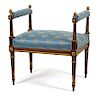 A Louis XVI Gilt Bronze Mounted Mahogany Bench Height26 1/4 x width 23 1/4 x depth 17 1/4 inches.