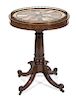 A George III Style Walnut Side Table Height 29 1/2 x diameter 22 3/4 inches.