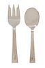 * A Pair of American Silver Serving Fork and Spoon, Allan Adler, 20th Century, monogrammed P