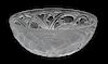 A Lalique Pinsions Molded and Frosted Glass Bowl Diameter 9 1/4 inches.