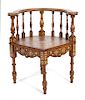 A Middle-Eastern Bone Inlaid Corner Chair Height 29 inches.
