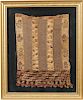 Pre-Columbian Textile Apron, Peru, c. 200-600 AD, with numerous multicolored avian motifs, framed, 17 x 11 3/4 in.