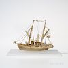 Eskimo Model Ship, Alaska, c. 1900, attributed to Angokwazhuk (Happy Jack) (c. 1870-1918), Inupiat, Nome, constructed from bone and wal