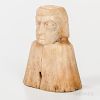Northwest Coast Carved Whalebone Bust, Haida, c. 1840-50s, with old inventory painted in black on the back "22-1 1876," ht. 2 7/8 in. P