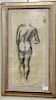 Pencil sketch of a nude woman, unsigned, 19th/20th century, 21 1/2" x 10".