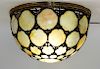 Art Nouveau Caramel Slag Overlay Dome Light Lamp