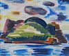 Gio Colucci Semi-Abstract Island Sunrise Painting