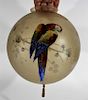 American Art Nouveau Painted Parrot Globe Light