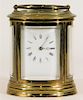 Antique French Oval Brass Case Carriage Clock