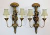 PR Lampcrafters Gilt Monkey Palm Tree Wall Sconce