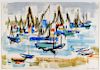 David Aldrich Lesconil Modernist Harbor Painting
