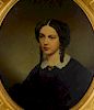 19C American Victorian Portrait Painting of Woman