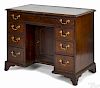 George III mahogany kneehole desk, late 18th c, 31'' h., 39 1/2'' w., 21 1/4'' d.