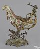 Fischer Budapest porcelain and bronze centerpiece with an elaborate trumpeting putto and seahorse