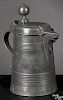 Czech spouted pewter wine flagon, 18th c., attributed to the Haintsch pewter family