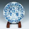 LARGE BLUE AND WHITE BASIN,  KANGXI MARK AND PERIOD