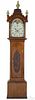 English oak tall case clock, early 19th c., with an eight-day movement, 92'' h.