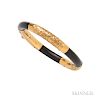High-karat Gold and Lacquered Wood Bracelet
