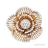 18kt Gold and Platinum and Diamond "Camellia" Clip Brooch, Van Cleef & Arpels