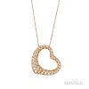 18kt Gold and Diamond "Open Heart" Pendant, Elsa Peretti, Tiffany & Co.