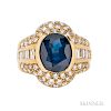 18kt Gold, Sapphire, and Diamond Ring
