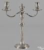 George III style silver candelabrum, 20th c., bearing the spurious 18th c. touch, 15 3/8'' h.
