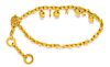 A Celine Goldtone Arc de Triomphe Vintage Charm Belt, 27"- 35" L x 1.5" W.