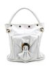 A Versace White Leather Bucket Bag, 13" H x 13" W x 5" D; Handle drop: 6.5".