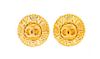 A Pair of Goldtone Chanel Earclips, 1.25" diameter.