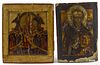 Two Russian oil on panel icons, 19th c., 12 1/4'' x 8 3/4'' and 12 1/4'' x 8 1/2''.
