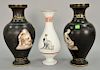 Large group of English porcelain to include three vases (ht. 13 in.), pitcher and bowl, platters, two lamps, plates, serving pieces,...