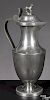 German pewter communion flagon, 19th c., bearing the touch of Friederich August Wolff of Heilbronn