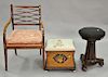 Three piece group to include rosewood piano stool (ht