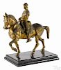 Continental gilt bronze figure of a Roman soldier on horseback, 19th c., 15'' h.